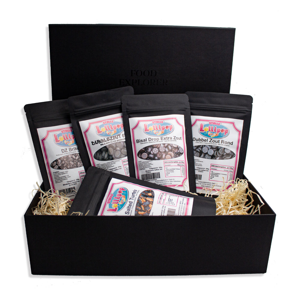🍬 Discover the delicious variety: 5 types of licorice package in elegant gift packaging 🎁