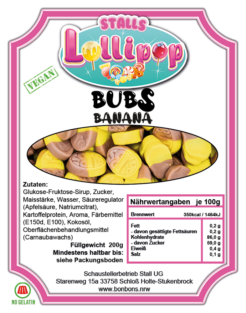 Bubs Banana - The Scandinavian fruit gums 200g