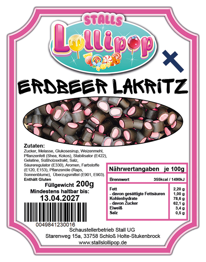 Erbeerlakritz - Süße Variante Lakritz mit Erdbeergeschmack 200g