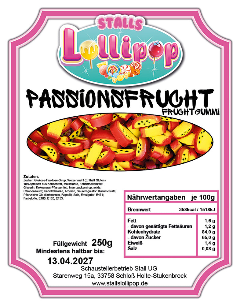 Passionsfrucht Fruchtgummis 🥝🍍🍎🥭🍏250g pure Exotic nach Hause holen