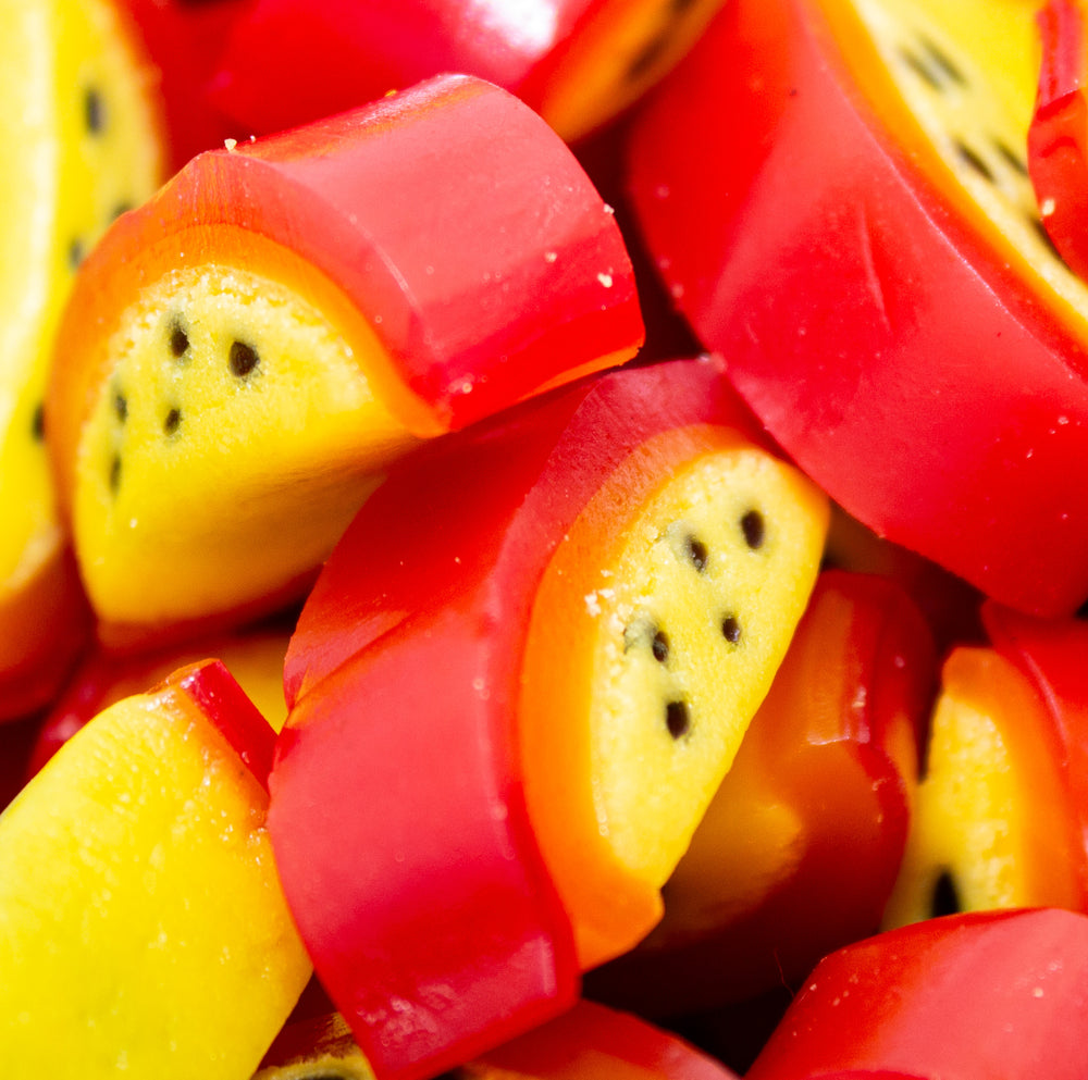 Passionsfrucht Fruchtgummis 🥝🍍🍎🥭🍏250g pure Exotic nach Hause holen