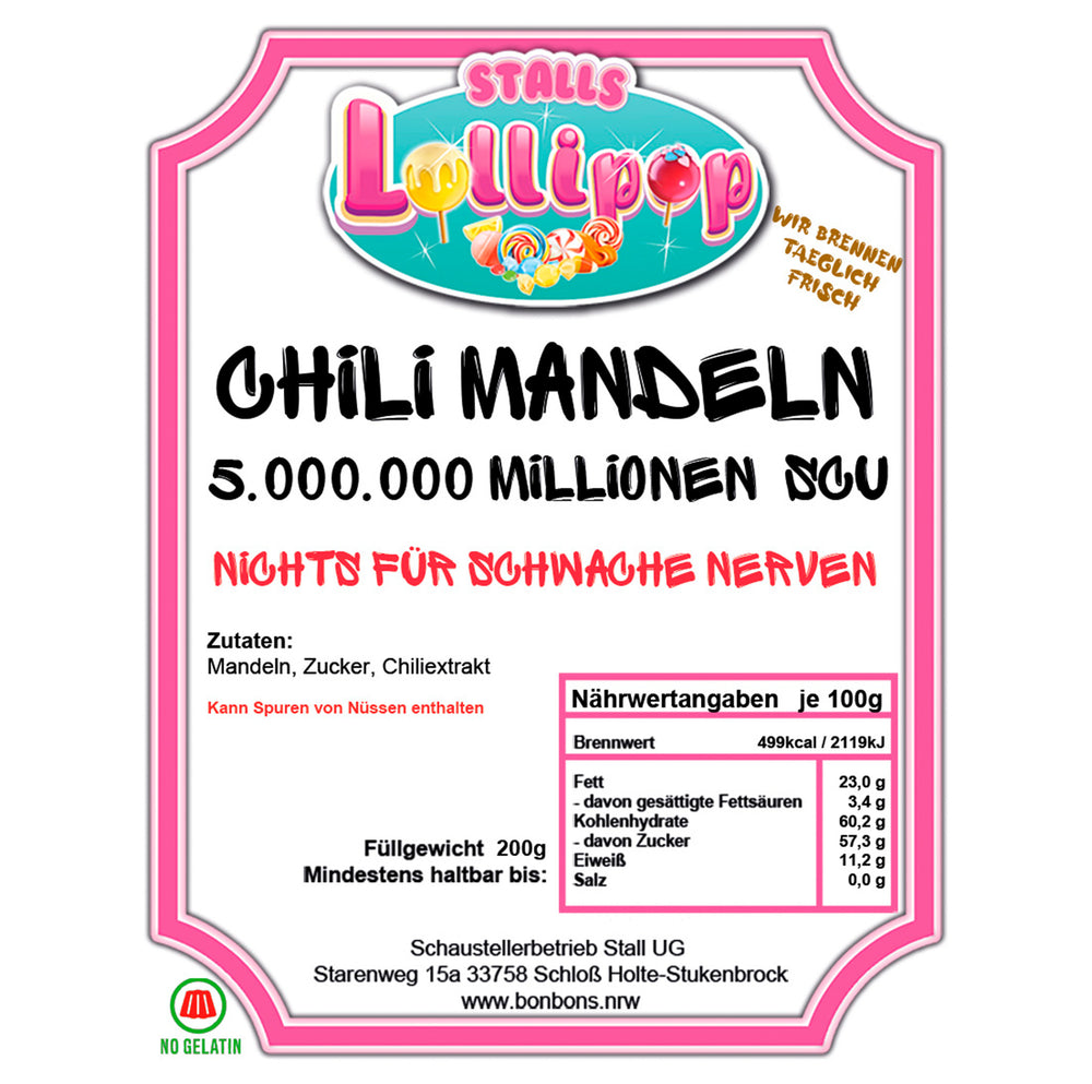 Chili Mandeln 200g mit 5 Millionen Scoville: Der ultimative Schärfekick! 🌶️🔥🥜
