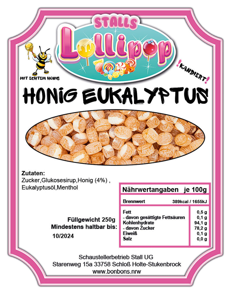 Honey - eucalyptus candies with menthol