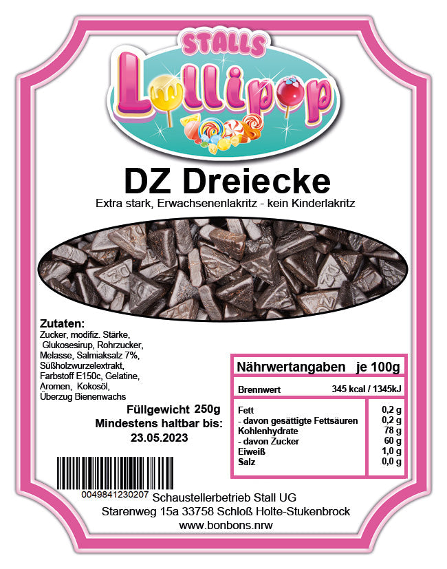 DZ Dreiecke - 250g Holländische Lakritze