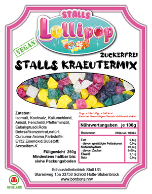 Stall's Grüner Mix: Zuckerfreie & Vegane Kräutermix Bonbons für Naturliebhaber!