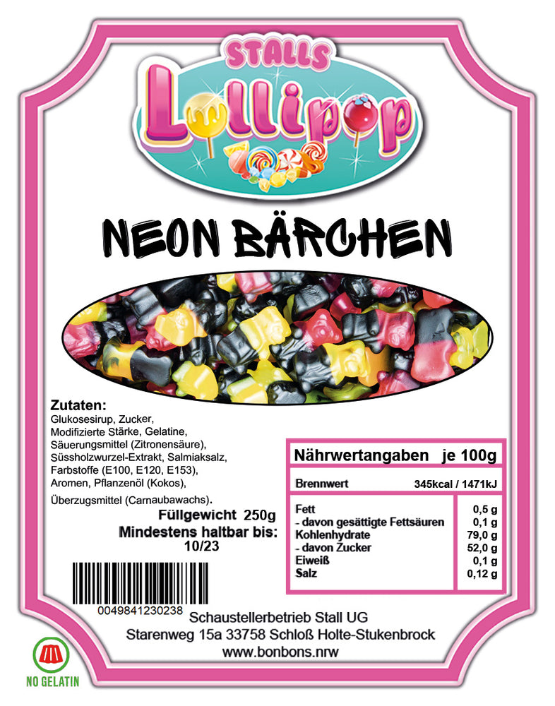 🌈 Neon Bärchen von Stalls Lollipop