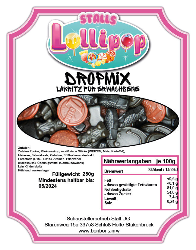 Lakritz Drop-Mix - 250g gemischtes Lakritz für die ganze Familie