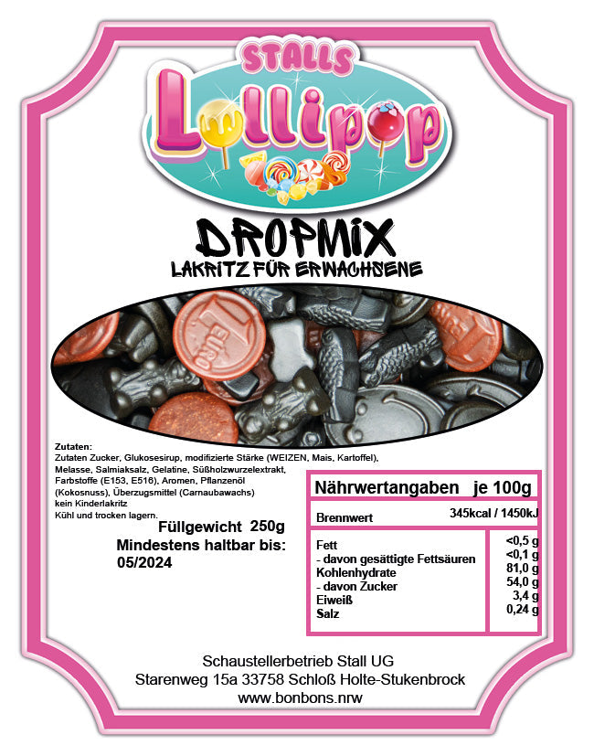 Liquorice Drop Mix - 250g mixed licorice for the whole family