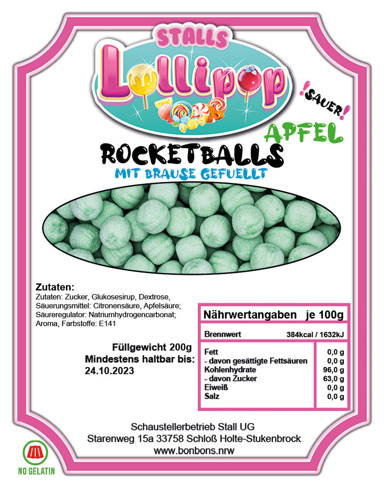 Rocket Balls Apple 200g *NEW*